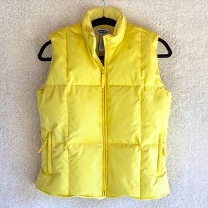 Old Navy sleeveless puffer jacket / vest Womens Small yellow EUC